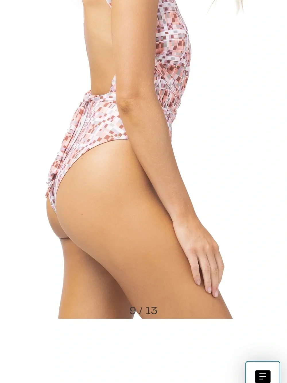 l*space Pink Multi Square-Print One-Piece Swimsuit multi ways to wear NWT LARGE